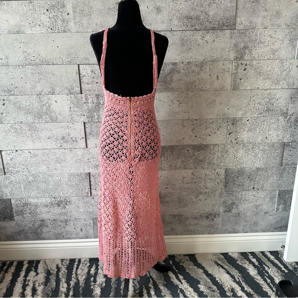 Pink Crochet Maxi Dress size M - Picture 2 of 9